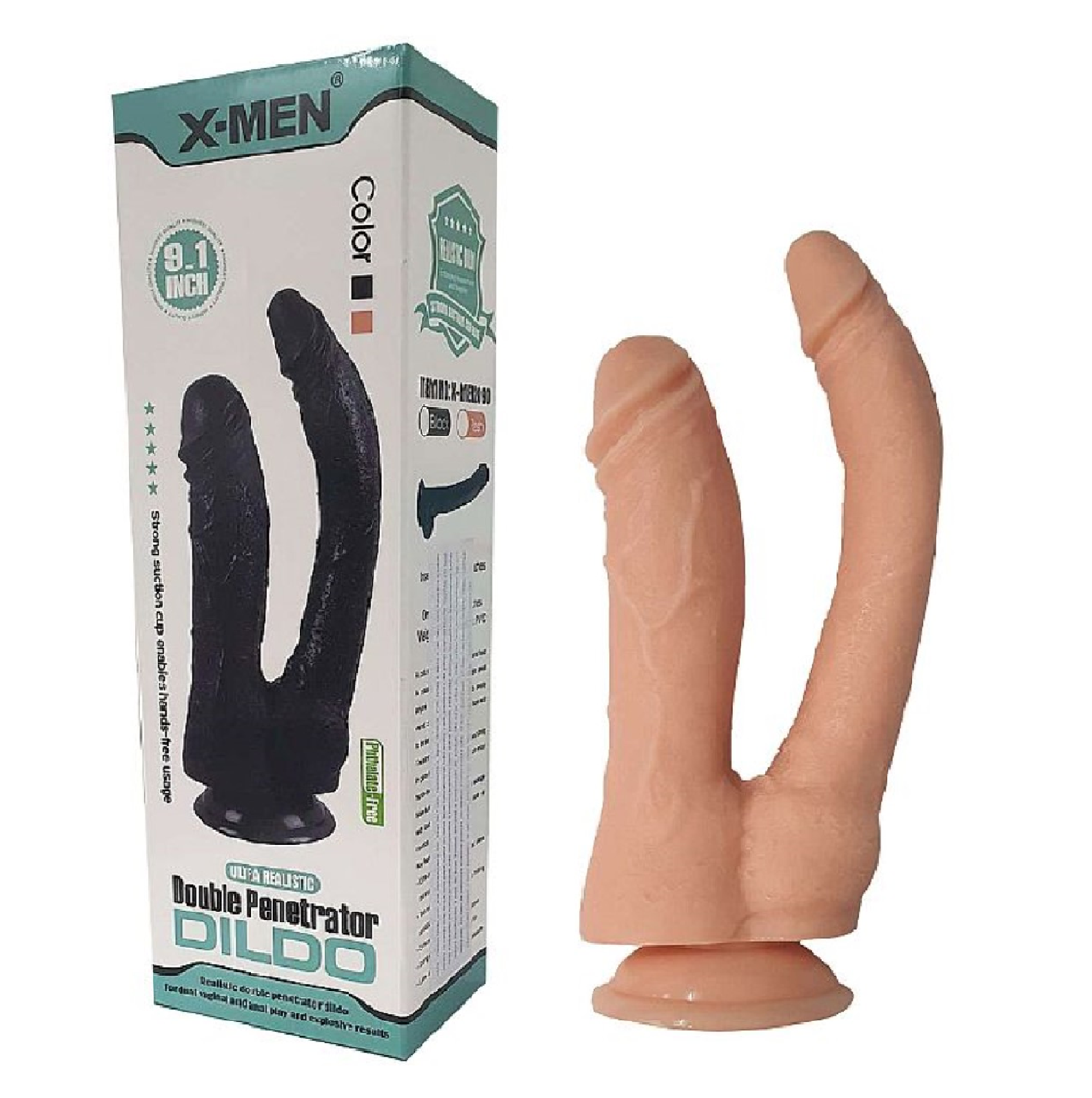 Dvostruki dildo u boji kože  XMEN2089